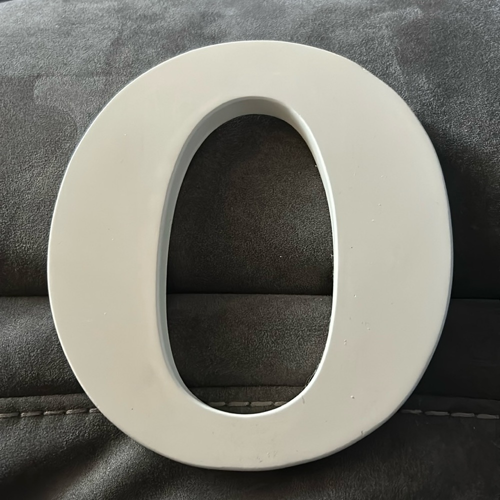 Wall hanging white letter O